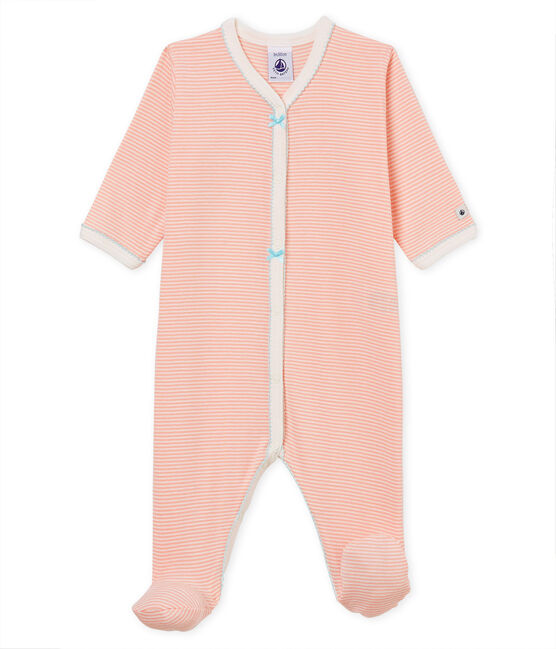 Pelele de punto para bebé niña rosa ROSAKO/blanco MARSHMALLOW