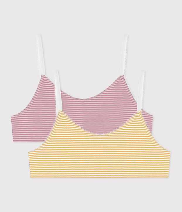 Juego de tops infantiles de algod&oacute;n a rayas multicolor