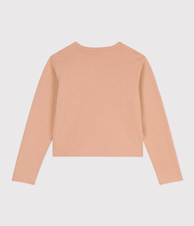 C&aacute;rdigan de algod&oacute;n grueso con botones de presi&oacute;n para mujer beige