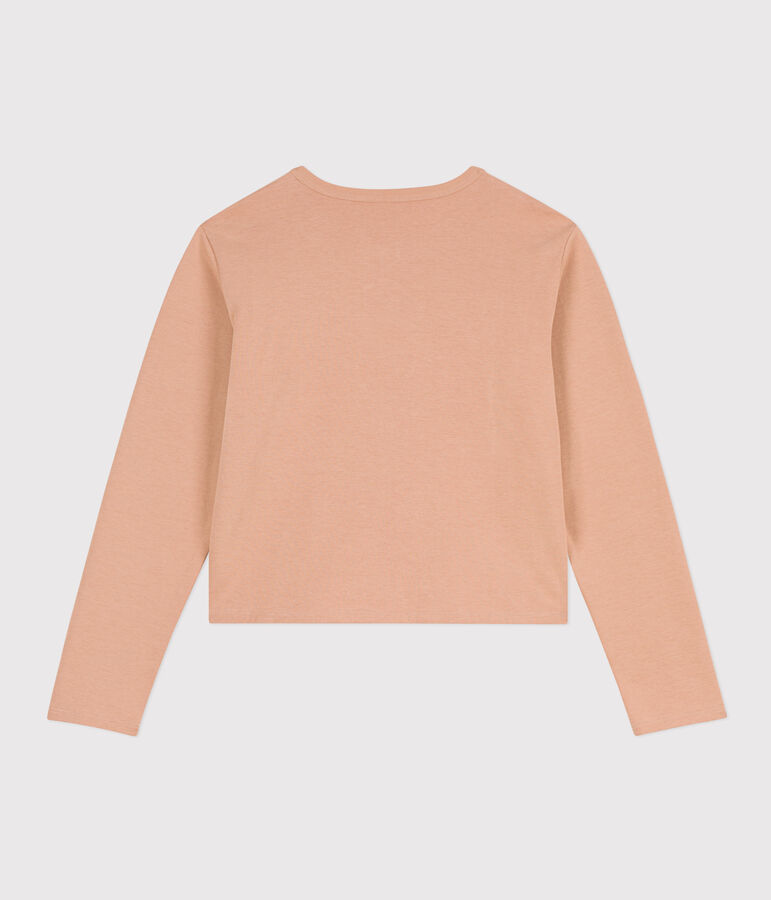 C&aacute;rdigan de algod&oacute;n grueso con botones de presi&oacute;n para mujer beige