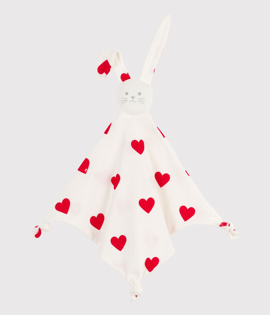 Peluche con corazón de algodón blanco MARSHMALLOW/rojo TERKUIT
