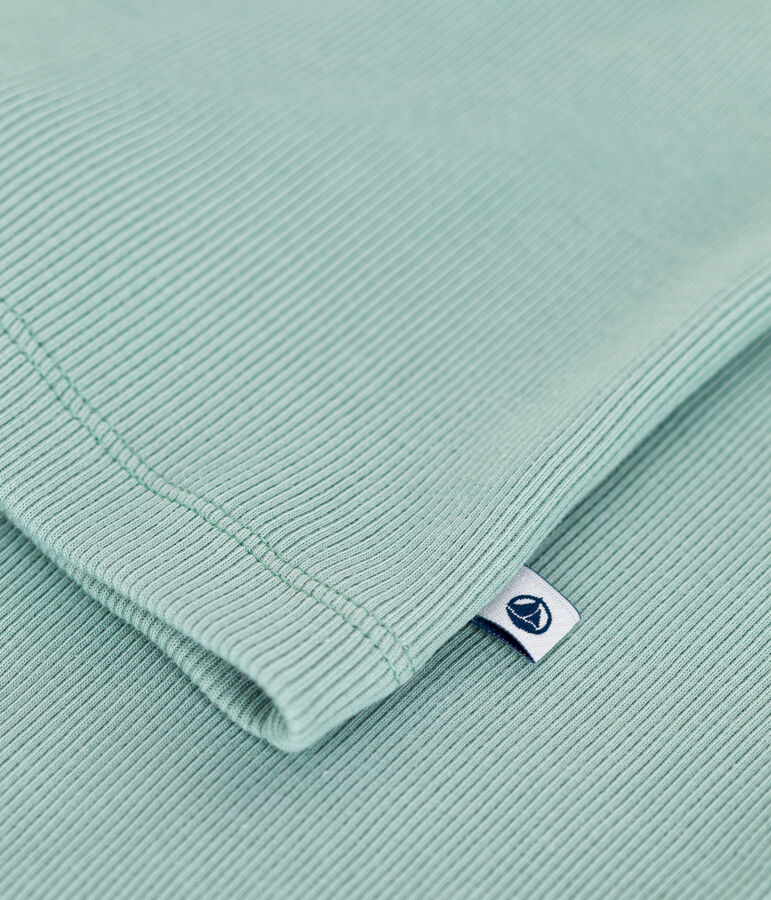 Pijama infantil liso de algod&oacute;n verde