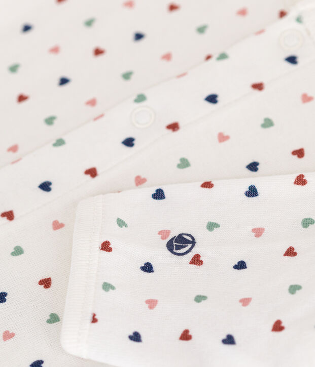 Bodyjama estampado con minicorazones de t&uacute;bico de beb&eacute; blanco/multicolor