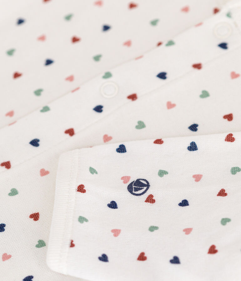 Bodyjama estampado con minicorazones de t&uacute;bico de beb&eacute; blanco/multicolor