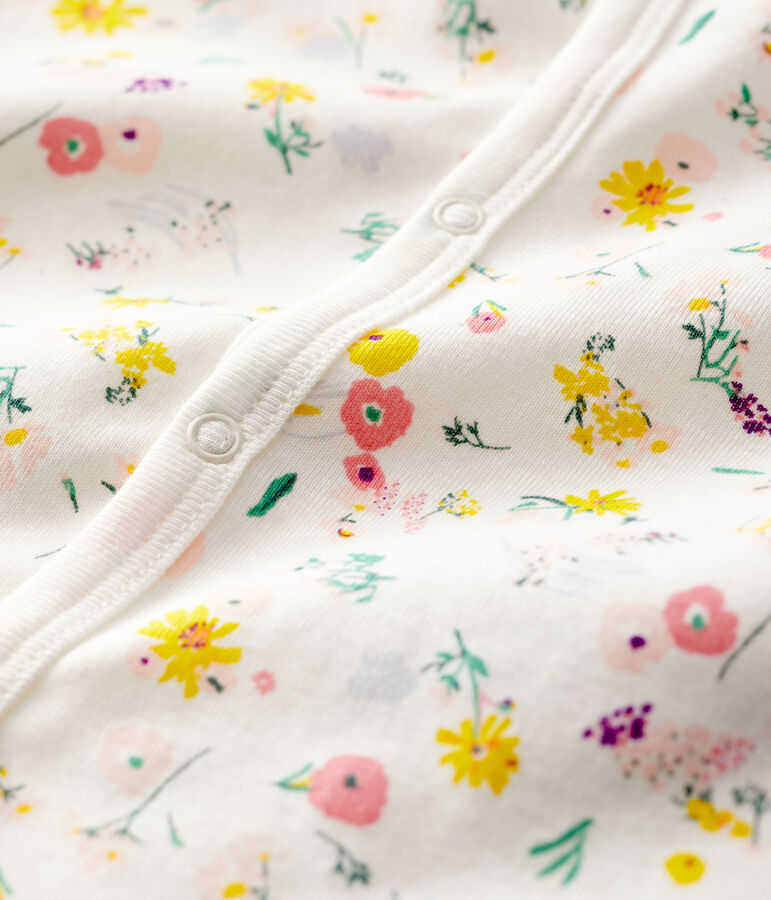 C&aacute;rdigan de algod&oacute;n para beb&eacute; ni&ntilde;a. blanco/multicolor