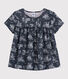 Blusa de manga corta de tejido tubular de niña