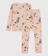 Pijama snugfit de algodón con flor para niña