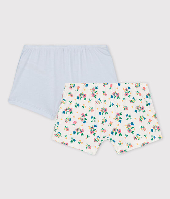 Juego de 2 braguitas con estampado de flores de niña de algodón orgánico variante 1