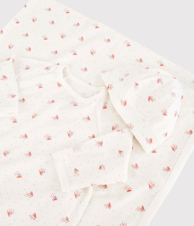 Estuche de regalo de nacimiento de pajarito de beb&eacute; de algod&oacute;n org&aacute;nico multicolor