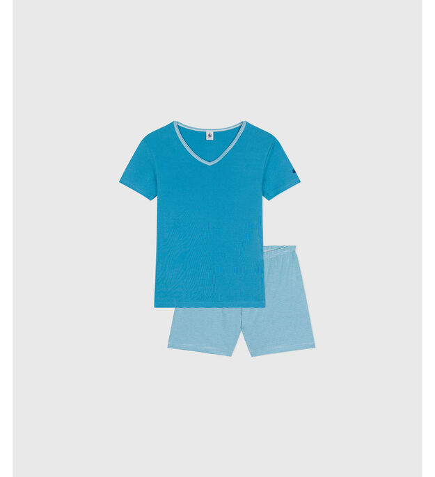 Pyjama short Femme en coton azul/multicolor