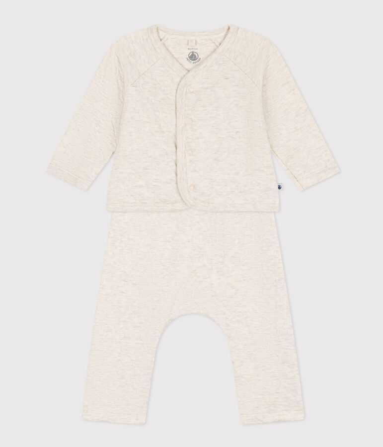 Conjunto de t&uacute;bico acolchado para beb&eacute; beige