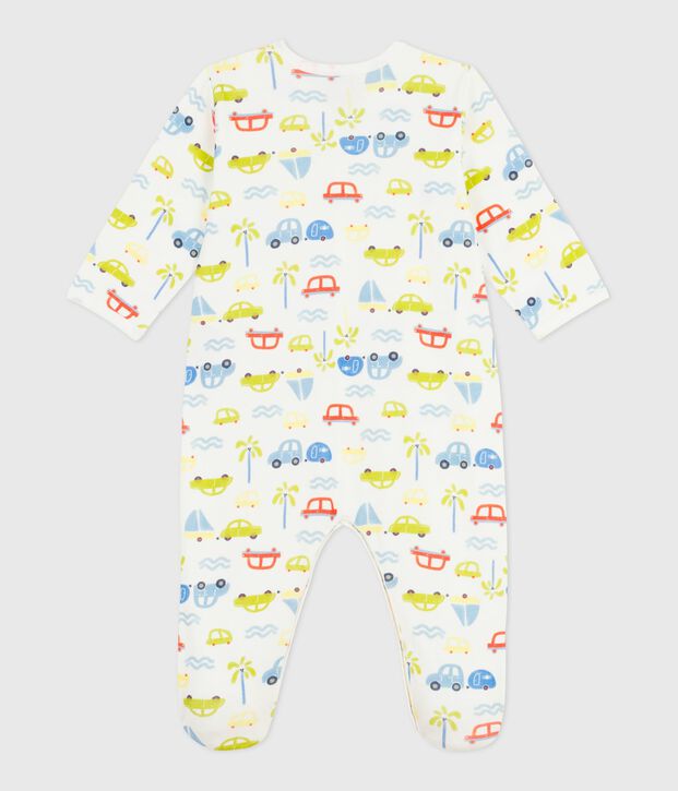 Pijama de algod&oacute;n con estampado de coches para beb&eacute; blanco/multicolor