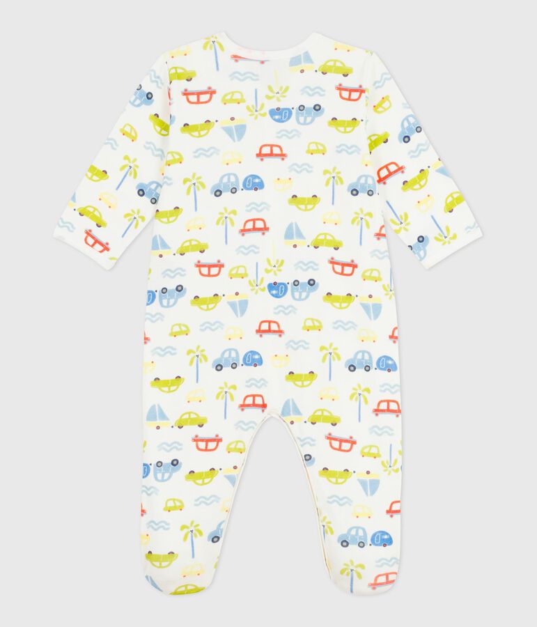 Pijama de algod&oacute;n con estampado de coches para beb&eacute; blanco MARSHMALLOW/blanco MULTICO