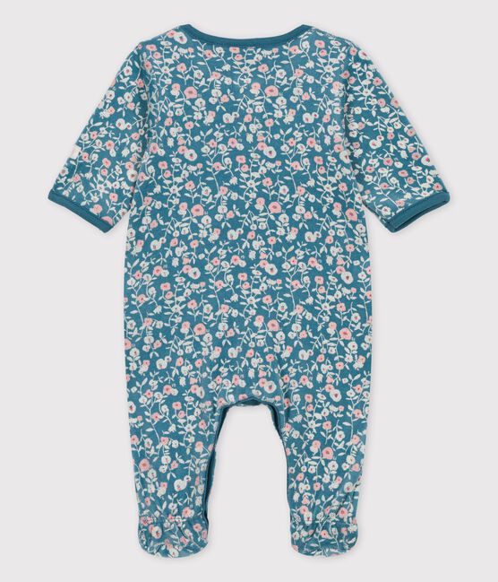 Pelele estampado de terciopelo orgánico para bebé MOZAIK/ MARSHMALLOW