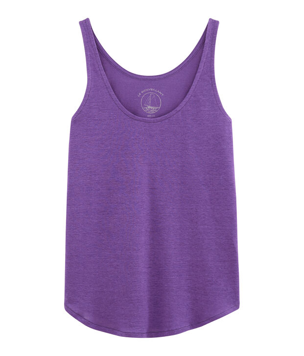 Camiseta de tirantes de lino para mujer violeta
