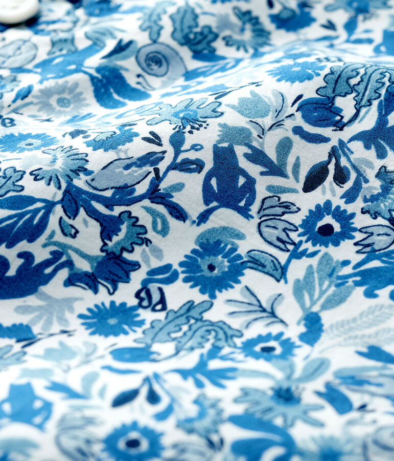 Camisa de manga larga de popelina de beb&eacute; ni&ntilde;o. blanco/multicolor