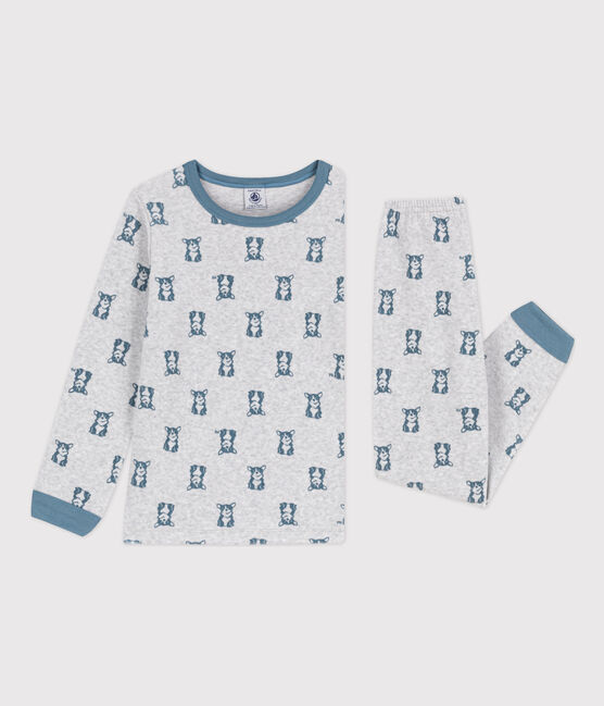 Pijama de terciopelo para niño/niña gris POUSSIERE/ ROVER