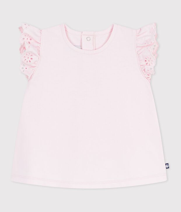 Camiseta lisa de algod&oacute;n de manga corta para beb&eacute; BARELY