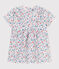 Vestido de algodón de manga corta con estampado de flores para bebé blanco MARSHMALLOW/blanco MULTICO