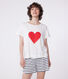 Pijama corto de algodón con estampado de corazones para mujer