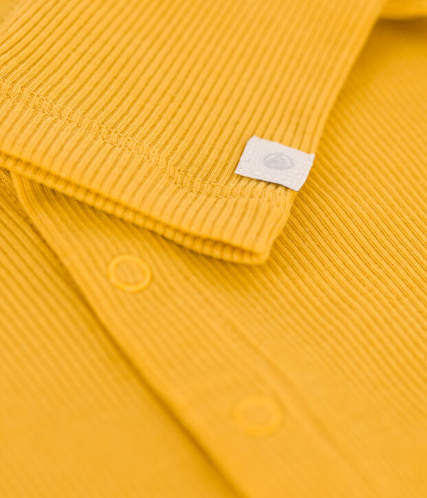 C&aacute;rdigan de algod&oacute;n y lyocell de beb&eacute; amarillo