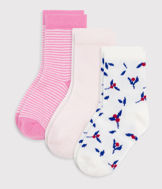 3 pares de calcetines de algodón con estampado de flores para bebé variante 1