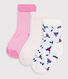 3 pares de calcetines de algodón con estampado de flores para bebé