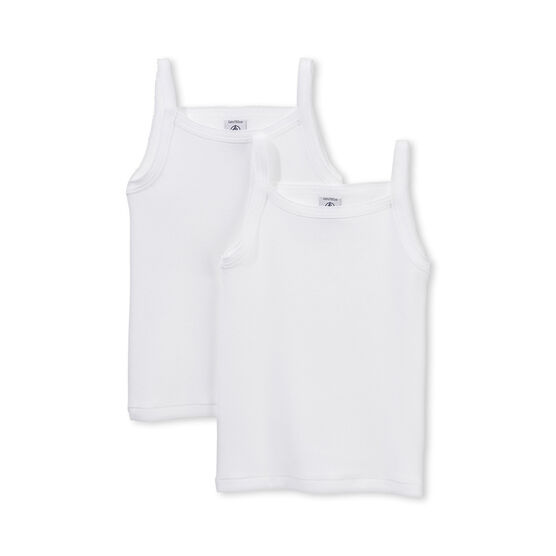 Par de camisas de tirantes para chica blanco .