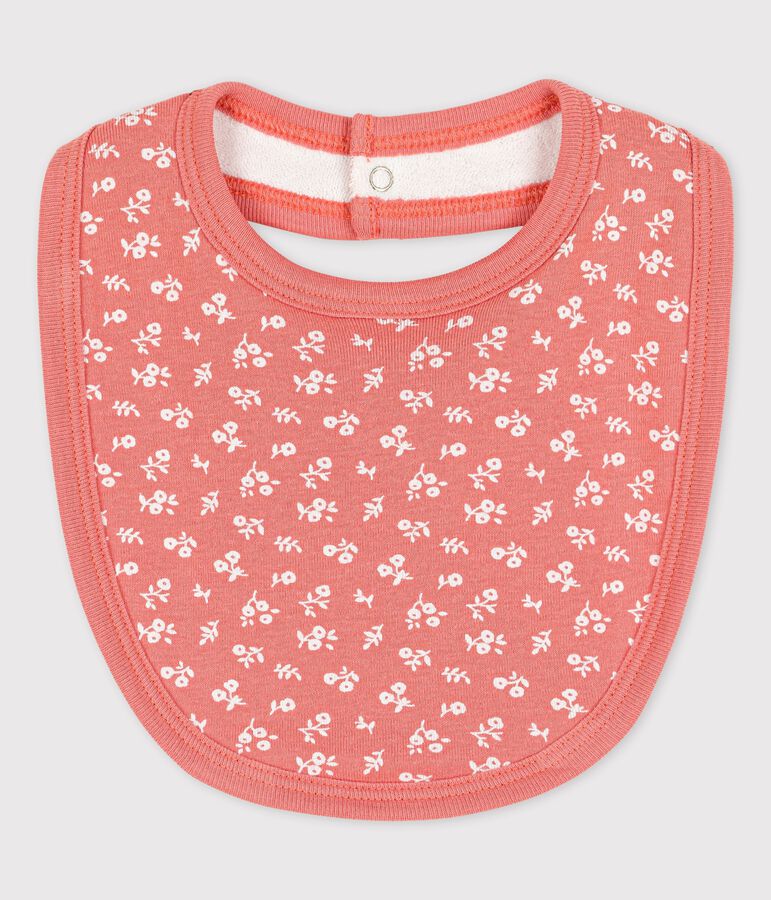 Babero de beb&eacute; de algod&oacute;n ecol&oacute;gico rosa/blanco