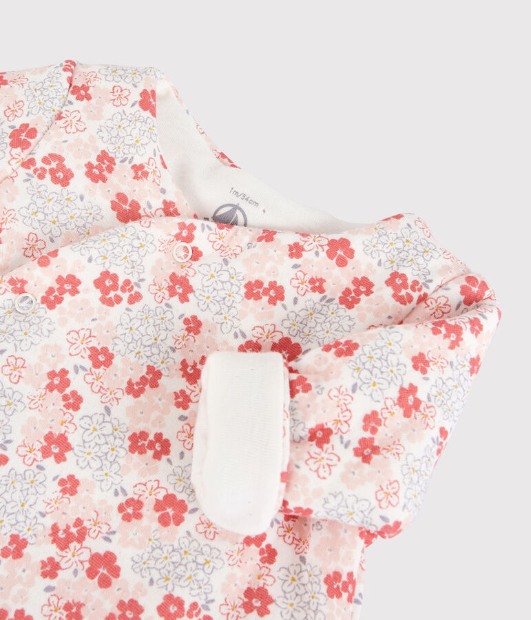 Mono largo de flores de beb&eacute; de tejido tubular acolchado de algod&oacute;n ecol&oacute;gico blanco/multicolor