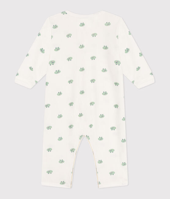 Pijama sin pies de algodón con ranas para bebé blanco MARSHMALLOW/blanco MULTICO