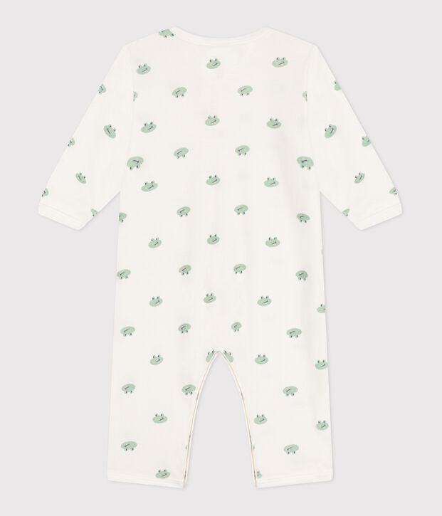 Pijama sin pies de algod&oacute;n con ranas para beb&eacute; blanco/multicolor