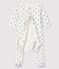 Bodi pijama con estampado de koalas de bebé de terciopelo de algodón orgánico blanco MARSHMALLOW/blanco MULTICO