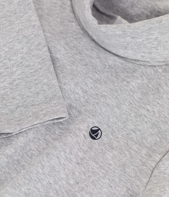 Prenda de cuello cisne de algodón de niña/niño gris FUMEE CHINE