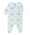 Pelele estampado de terciopelo para bebé niña blanco LAIT/azul BLEU/ MULTICO
