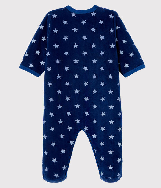 Sobrepijama de polar con estrellas para bebé azul MEDIEVAL/blanco MARSHMALLOW