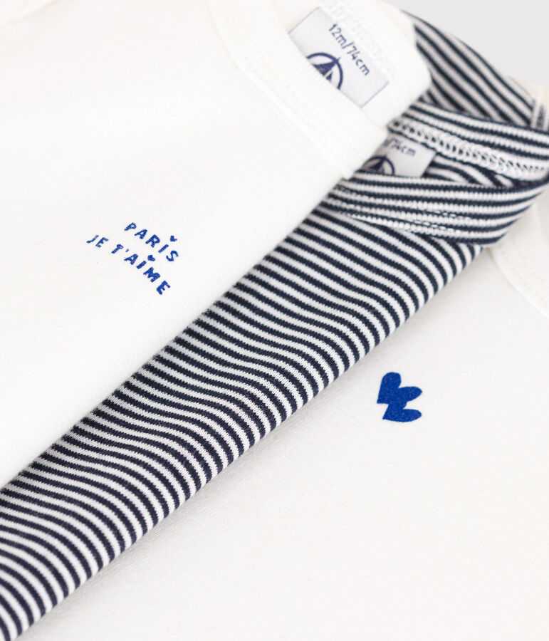 Juego de 3 bodis de algod&oacute;n de manga corta para beb&eacute; multicolor