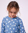 Pijama infantil de mulet&oacute;n con corazones azul/blanco