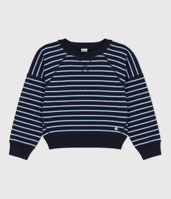 Sudadera de algodón de niña/niño azul SMOKING/ SKY CHINE