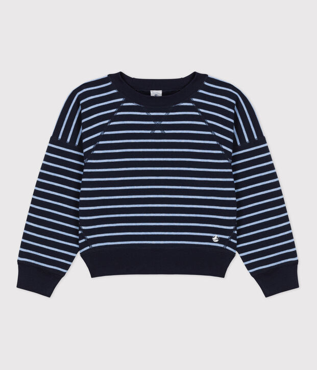 Sudadera de algod&oacute;n de ni&ntilde;a/ni&ntilde;o azul/azul