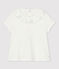 Blusa calada de manga corta de algodón de bebé niña blanco MARSHMALLOW