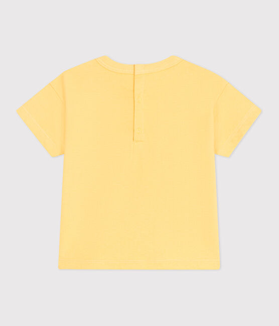 Camiseta lisa de manga corta de algodón para bebé amarillo ORGE