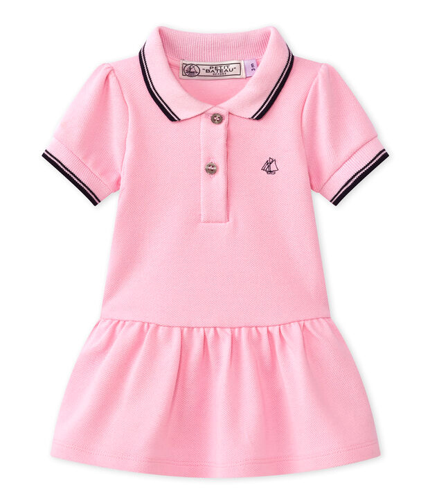 Vestido para ni&ntilde;a de manga corta rosa