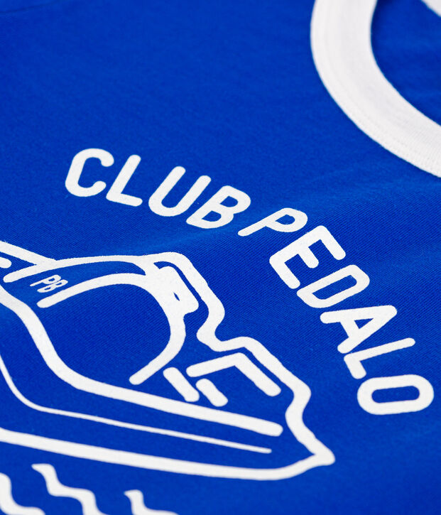 Camiseta estampada de algod&oacute;n para ni&ntilde;o azul/blanco