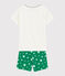Pijama corto verde con estrellas de algodón de niño blanco MARSHMALLOW/verde GAZON