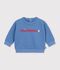 Sudadera lisa de algod&oacute;n con bordado para beb&eacute; azul