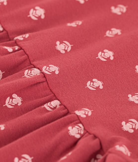 Vestido estampado de manga corta de algodón para bebé rosa PAPI/beige AVALANCHE