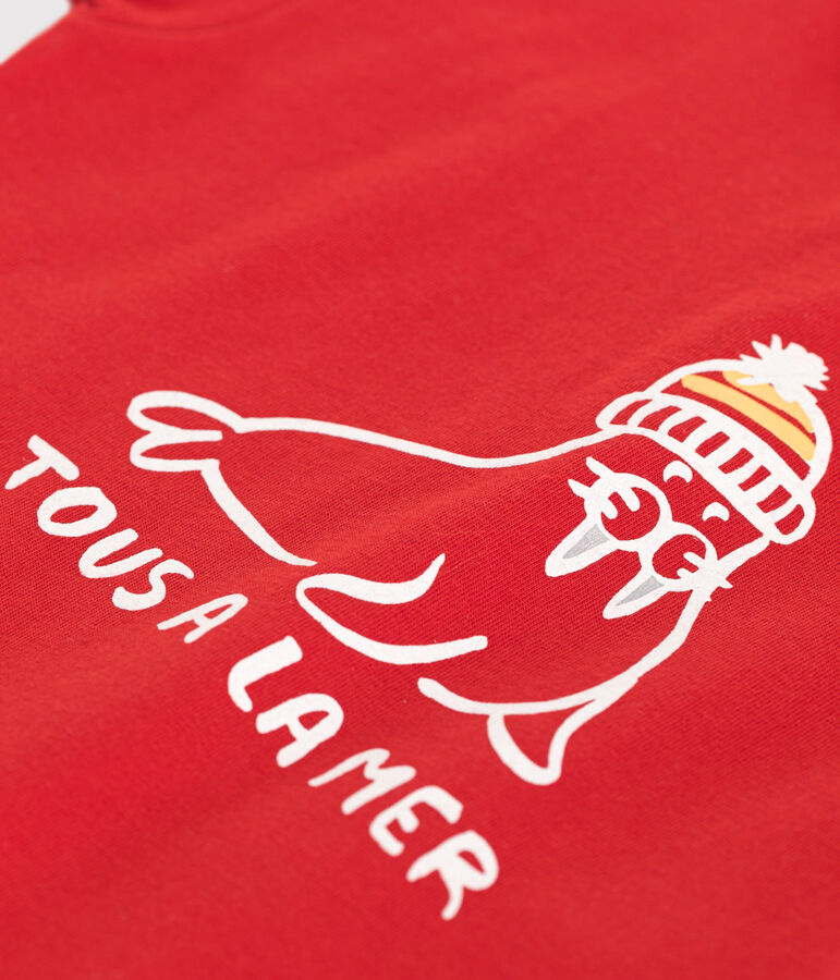 Camiseta lisa de manga corta de algod&oacute;n para beb&eacute; rojo