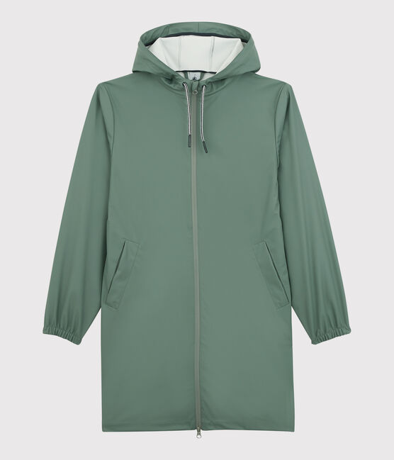 Chubasquero largo y ligero de material reciclado unisex verde THUYA
