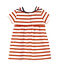 Robe bébé fille en jersey lourd rayé blanco LAIT/rojo PEPS